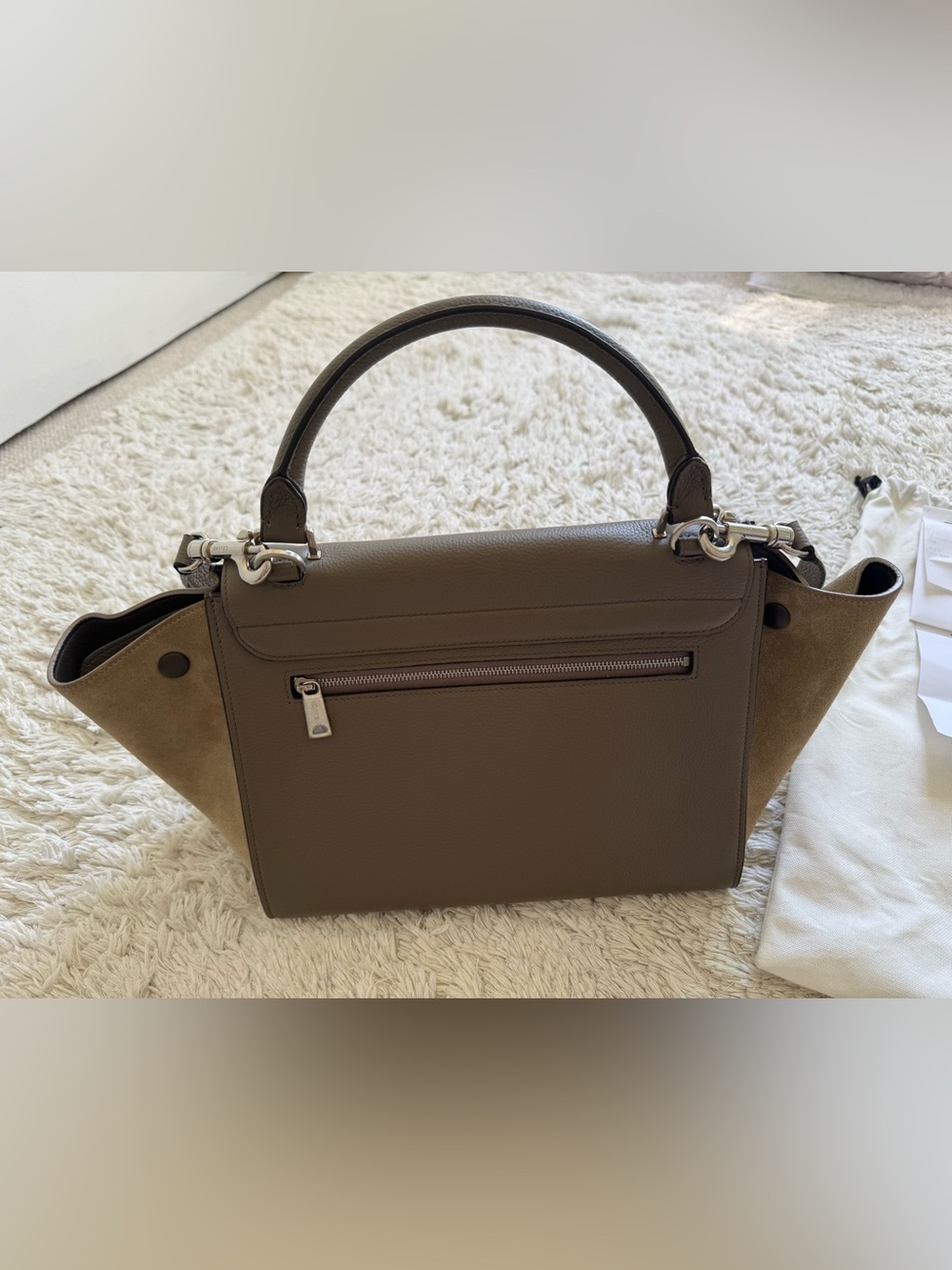 Celine Olive Brown Leather Top-Handle Satchel Size Small - Picture 7 of 7